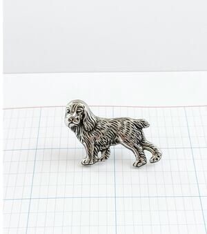 Vintage Beau Sterling Silver Spanial Dog Brooch | Mid-Century Animal Pin